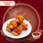 Gà Rán Rút Xương Xiên Que To Tròn + Bánh Gạo Hàn Quốc Sốt Cay