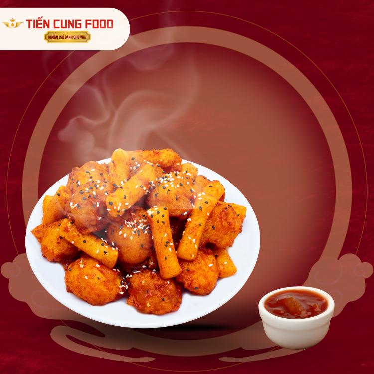 Gà Rán Viên Rút Xương Vị Hàn Quốc + Bánh gạo sốt cay
